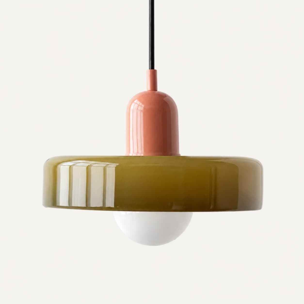 Nordic Retro Glass Pendant Light – Modern E27 Hanging Lamp red/green