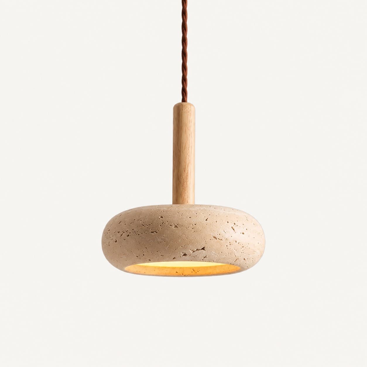 Wabi Sabi Stone Pendant Light – Modern Circular LED Hanging Lamp stone